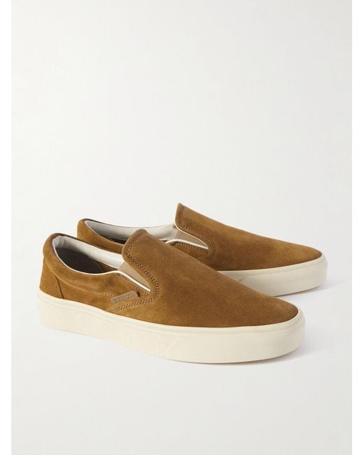 Tom Ford White Jude Suede Slip-on Sneakers for men