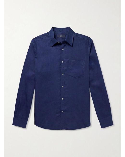 Dunhill Blue Linen Shirt for men