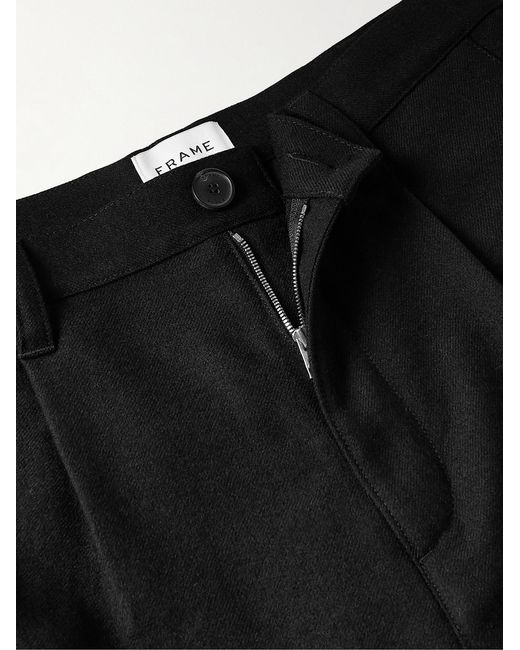 FRAME Black Wide-Leg Virgin Wool Cargo Trousers for men