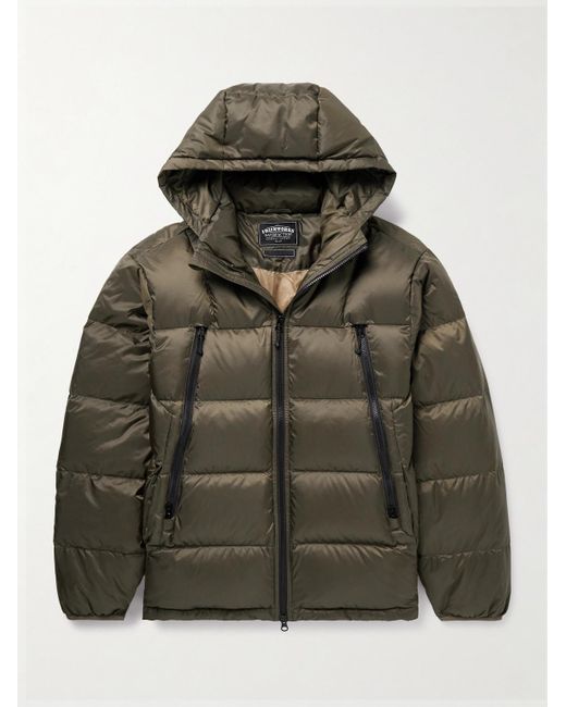 FRIZMWORKS Green Altavia Slim-Fit Quilted Nylon Hooded Down Jacket for men