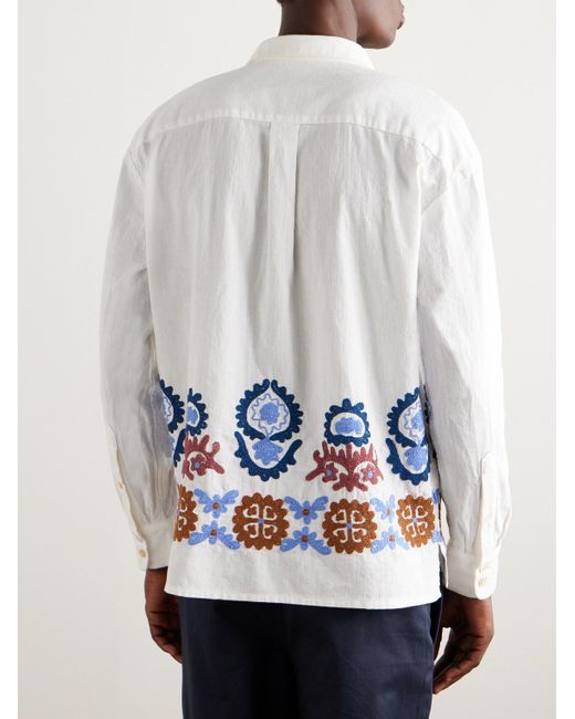 Camicia in cotone con ricami Gusto di A Kind Of Guise in White da Uomo