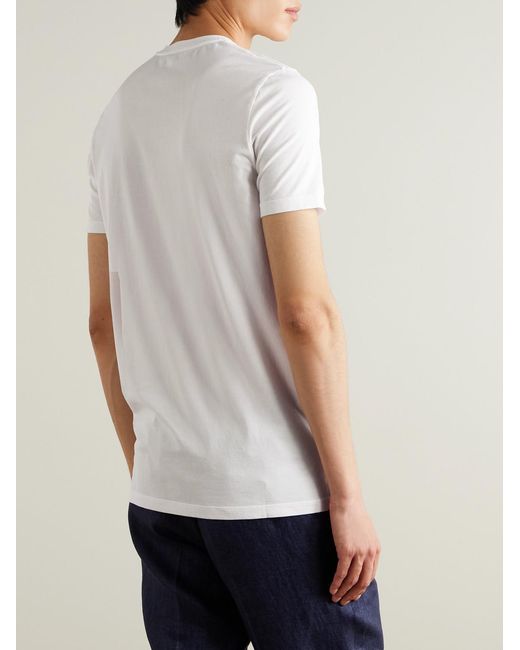 Altea White Lewis Slim-Fit Stretch-Cotton Jersey T-Shirt for men