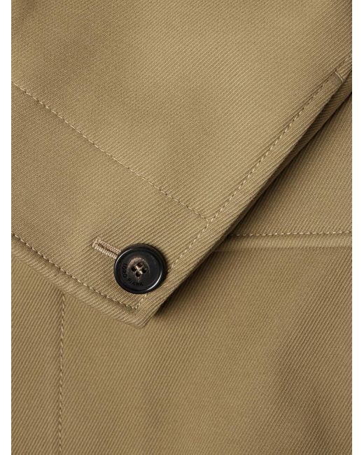 Loro Piana Natural Barth Caban Felt And Leather-Trimmed Cotton-Gabardine Jacket for men