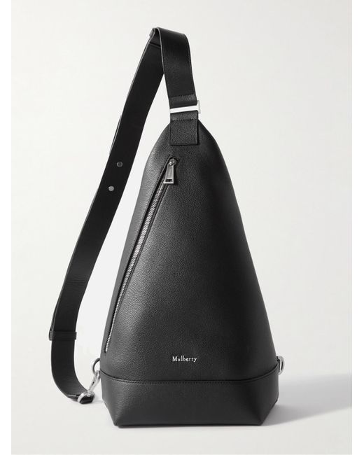 Mulberry Black Farringdon Full-grain Leather Sling Backpack for men