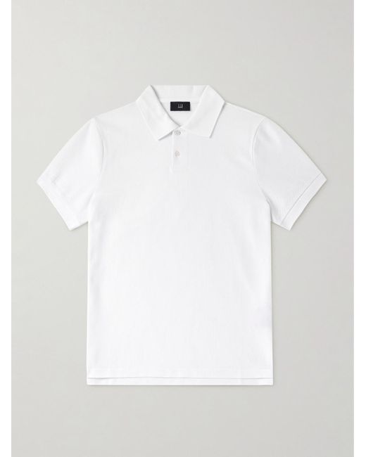 Dunhill Polohemd aus Baumwoll-Piqué mit Logostickerei in White für Herren