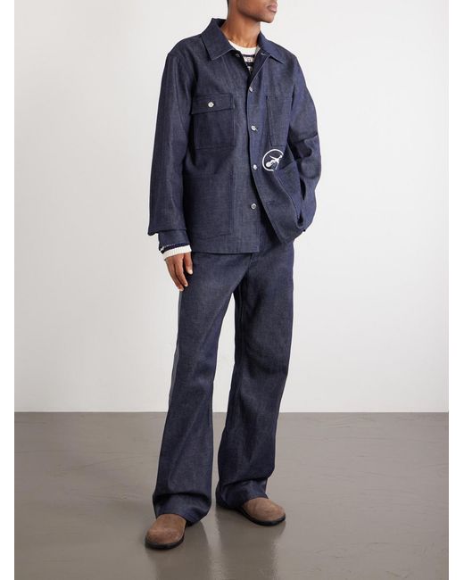 A.P.C. Blue Fragment Printed Denim Jacket for men