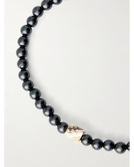 Luis Morais Black 14-Karat Ruby And Sapphire Bracelet for men
