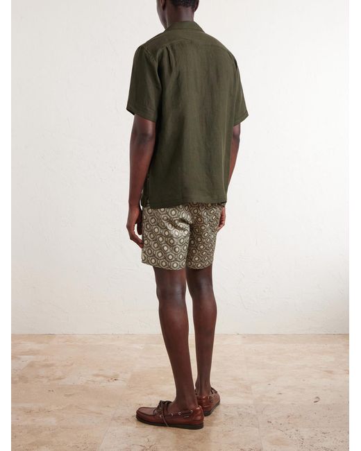 Orlebar Brown Green Maitan Ii Camp-collar Linen Shirt for men