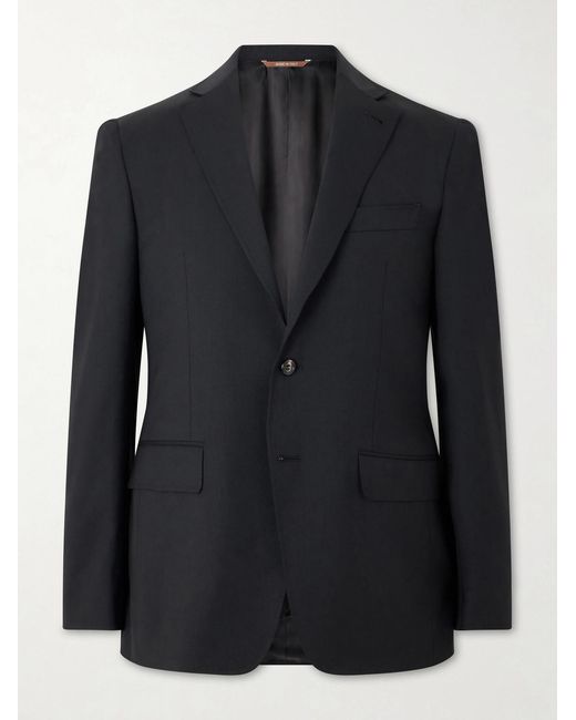 Canali Black Kei Wool-Blend Twill Blazer for men