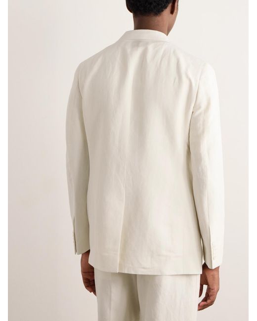 Umit Benan Natural Linen And Silk-blend Suit Jacket for men
