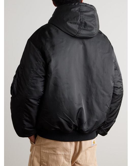 FRIZMWORKS Black Active Ma-1 Padded Shell Hooded Jacket for men