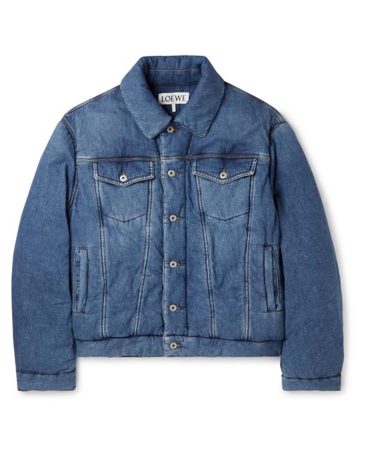 Loewe Padded Denim Jacket in Blue for Men | Lyst