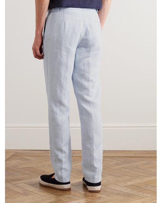 Orlebar Brown Blue Griffon Straight-leg Linen-twill Trousers for men