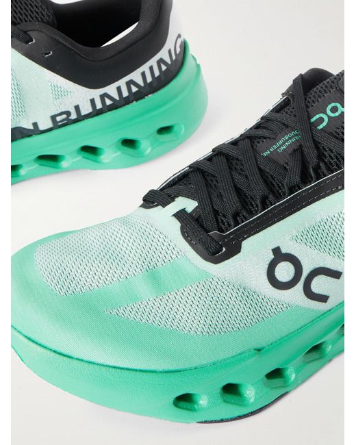 On Shoes Green Cloudsurfer Next Rubber-Trimmed Mesh Running Sneakers for men