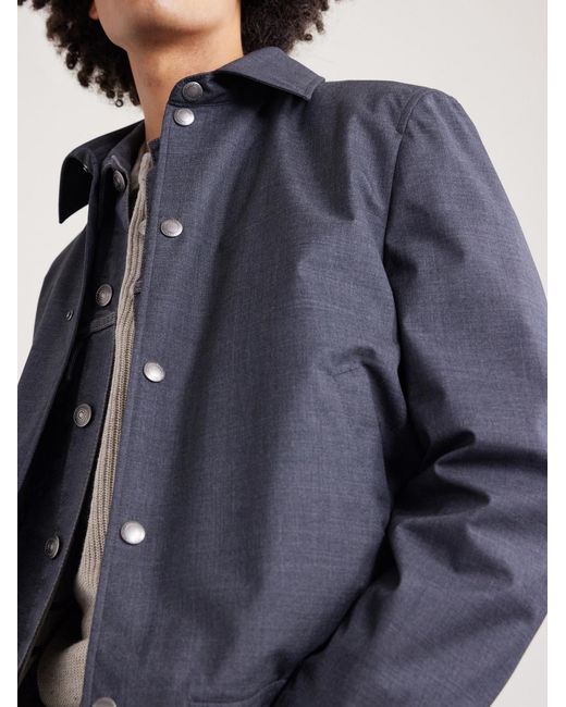 Brunello Cucinelli Blue Virgin Wool Blouson Jacket for men
