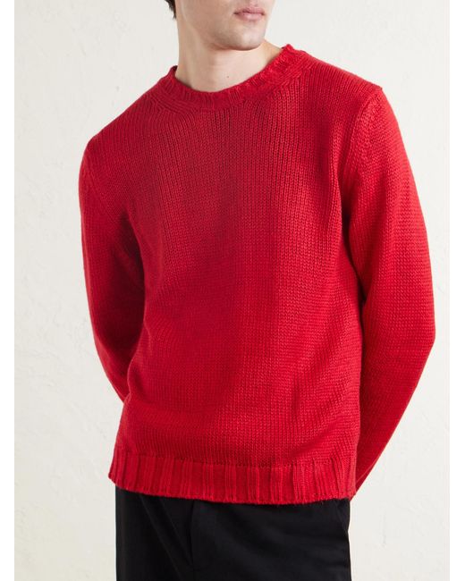 Saman Amel Red Gio Silk Sweater for men