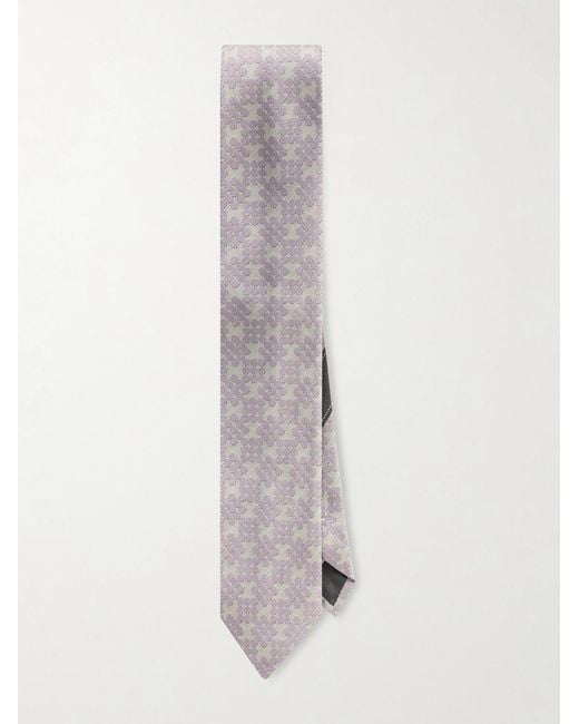 Dries Van Noten White 7.5Cm Silk-Jacquard Tie for men