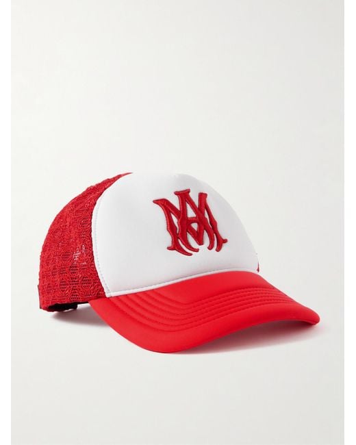 Amiri Ma Logo-Embroidered Scuba And Mesh Trucker Cap for men