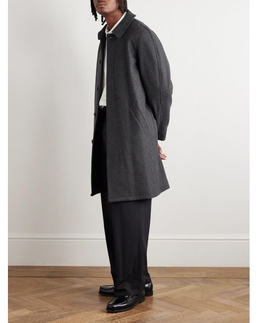 A.P.C. Gray Auster Brushed Wool-Blend Coat for men