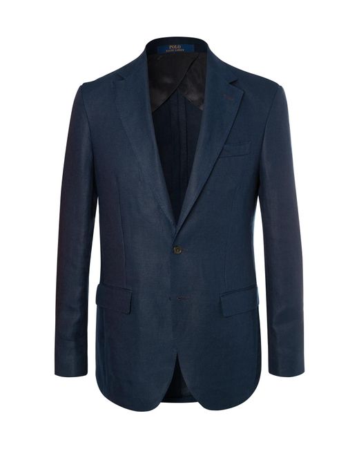 Polo Ralph Lauren Blue Navy Morgan Slim-fit Unstructured Linen Blazer for men