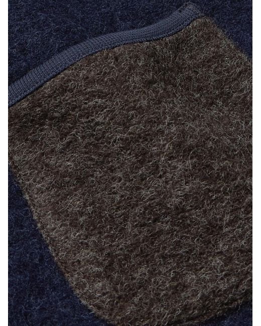 Universal Works Blue Colour-block Fleece Gilet for men