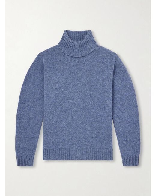 Caruso Blue Wool Rollneck Sweater for men