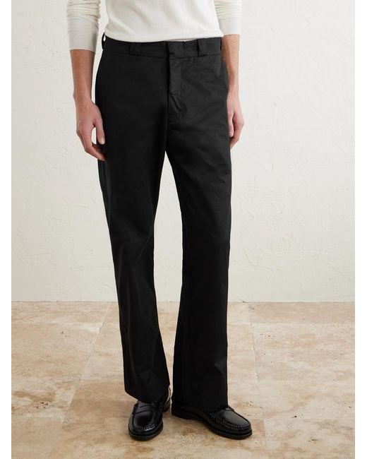 CHERRY LA Black Straight-Leg Cotton-Twill Chinos for men