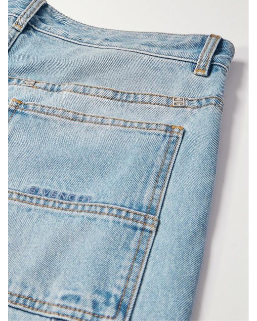 Givenchy Blue Wide-Leg Carpenter Denim Shorts for men
