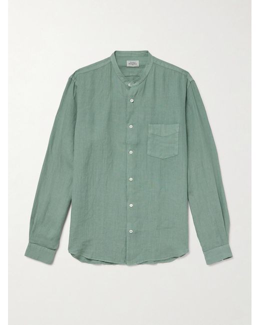 Hartford Green Premium Pat Grandad-collar Linen Shirt for men