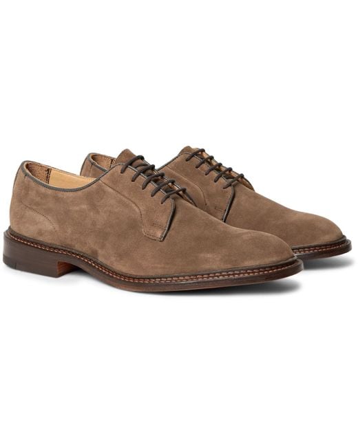 brown suede derby shoes