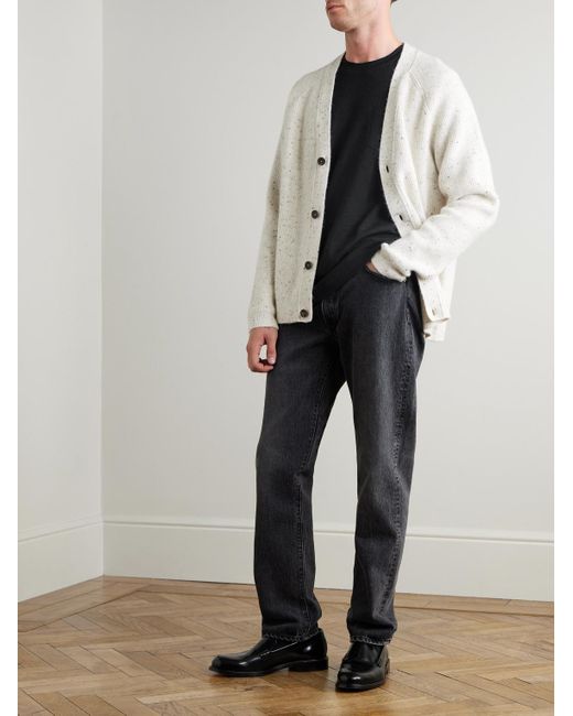Mr P. Black Linen And Organic Cotton-Blend T-Shirt for men