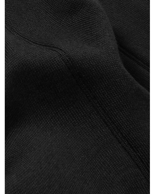 Mr P. Black Ribbed Cotton Socks for men