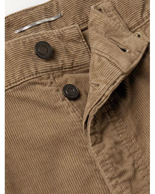 Saint Laurent Natural Straight-leg Cotton-corduroy Trousers for men