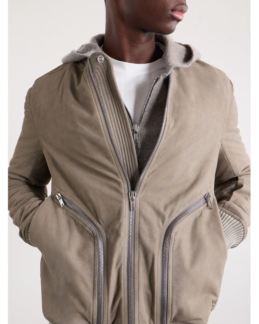 Rick Owens Gray Bauhaus Leather Zip-Up Flight Jacket for men