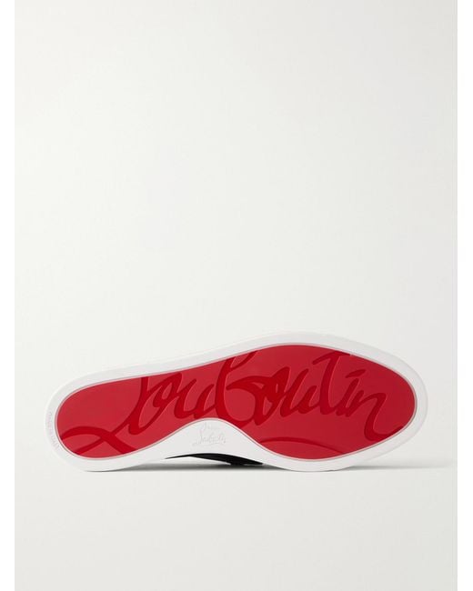 Christian Louboutin White Neocl Logo-Embossed Leather Boat Shoes for men