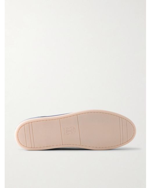 Brunello Cucinelli Blue Leather Sneakers for men