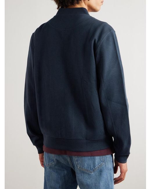Mr P. Blue Cotton Zip-up Sweatshirt for men