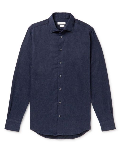 Richard James Cotton-flannel Shirt in Blue for Men | Lyst