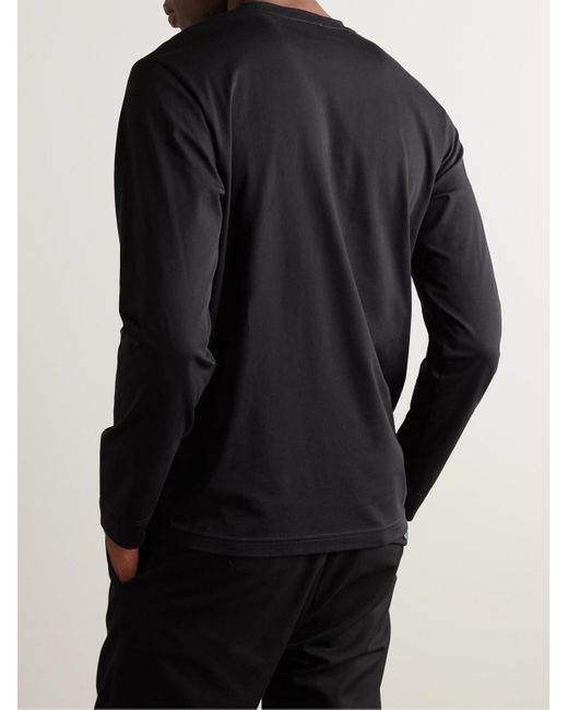 Maglia in jersey di cotone Supima di Sunspel in Black da Uomo
