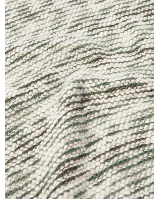 Loro Piana White Gnifetti Textured-Knit Cashmere Sweater for men