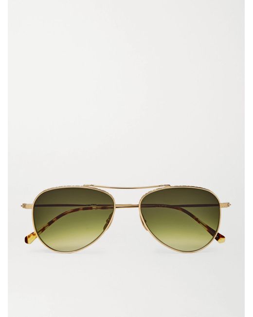 Mr. Leight Metallic Ichi S Aviator-style Gold-tone Sunglasses for men