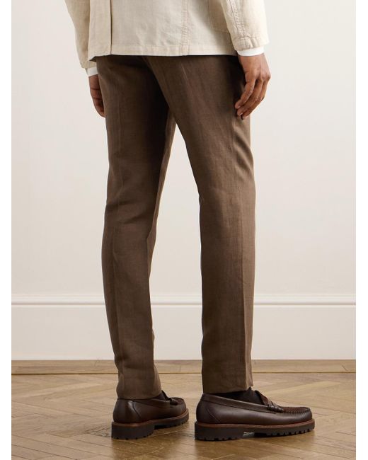 Polo Ralph Lauren Gerade geschnittene Anzughose aus Leinen in Brown für Herren