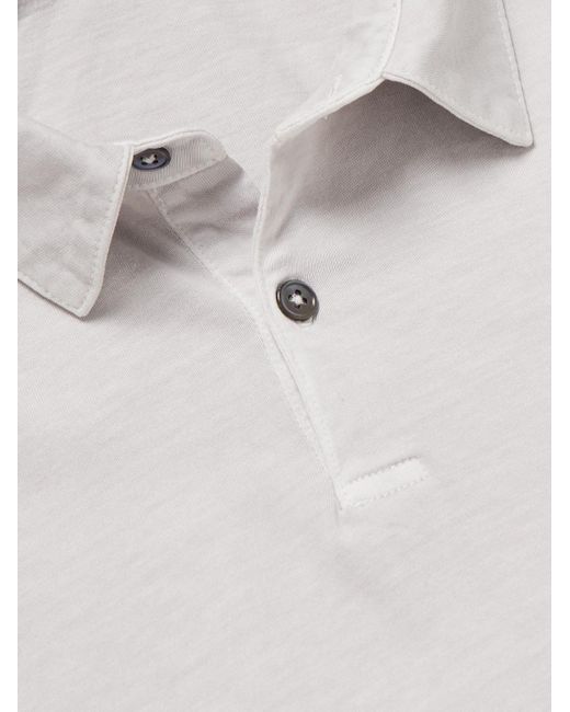 James Perse White Cotton-Jersey Polo Shirt for men