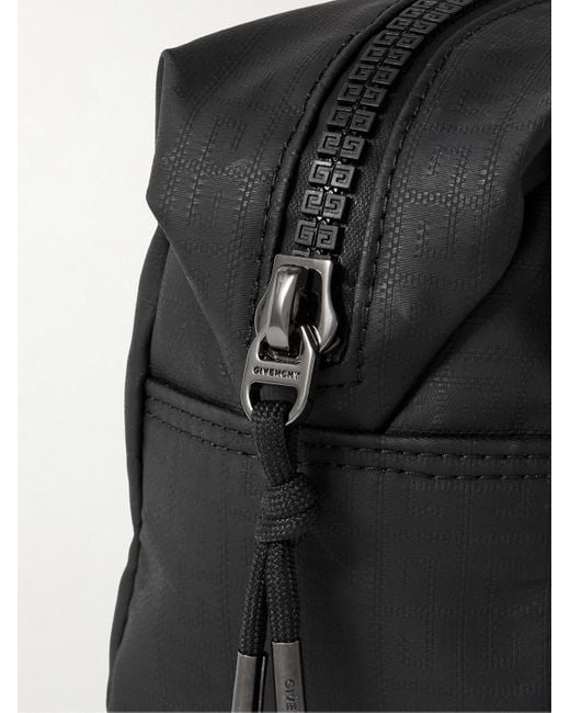 Givenchy Black G-zip Logo-print Webbing-trimmed Coated-nylon Jacquard Wash Bag for men