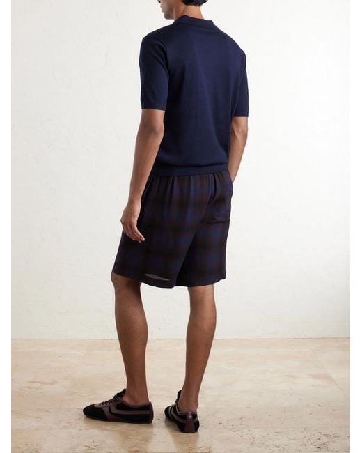 Dries Van Noten Blue Murice Merino Wool Polo Shirt for men