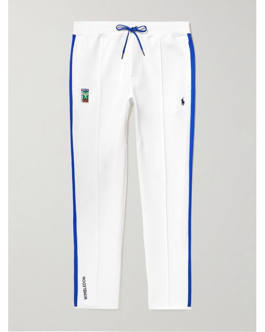 Pantaloni sportivi a gamba affusolata in jersey di misto cotone con  applicazioni Wimbledon da Uomo di Polo Ralph Lauren in Blu | Lyst