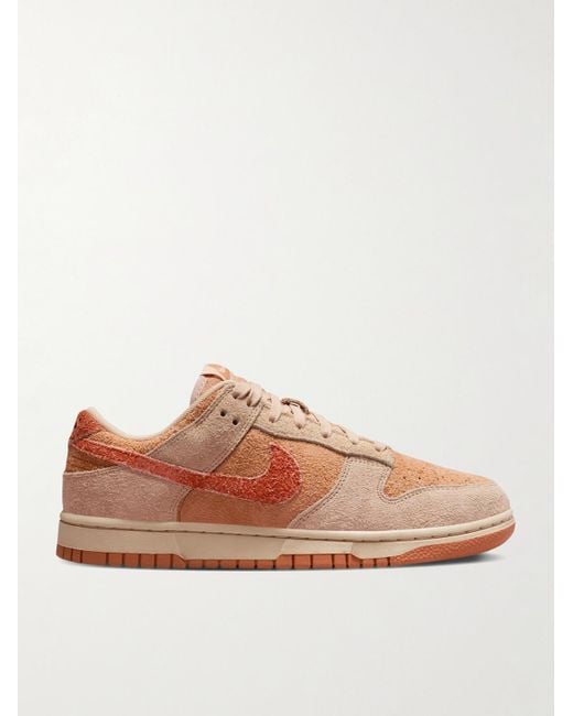 Nike Brown Dunk Low Brushed-suede Sneakers for men