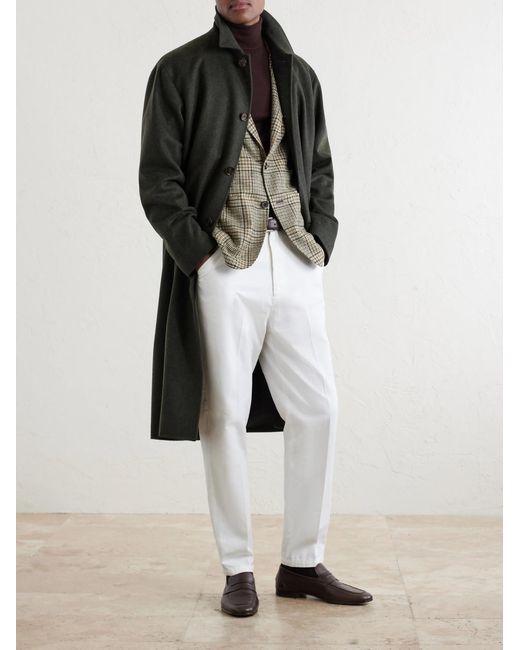 Caruso Black Rigoletto Wool Coat for men
