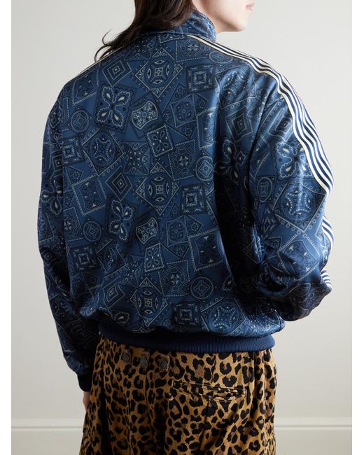 Kapital Blue Cookie Bandana-print Striped Shell Track Jacket for men