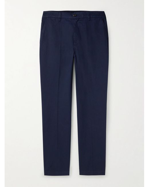 Drake's Blue Tapered Cotton-twill Chinos for men